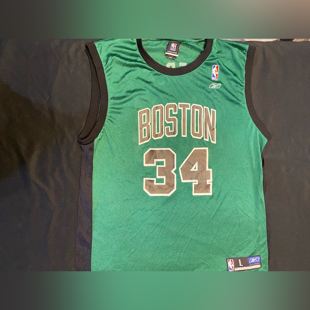 Boston Celtics #34 Paul Pierce green and black NBA Reebok jersey L